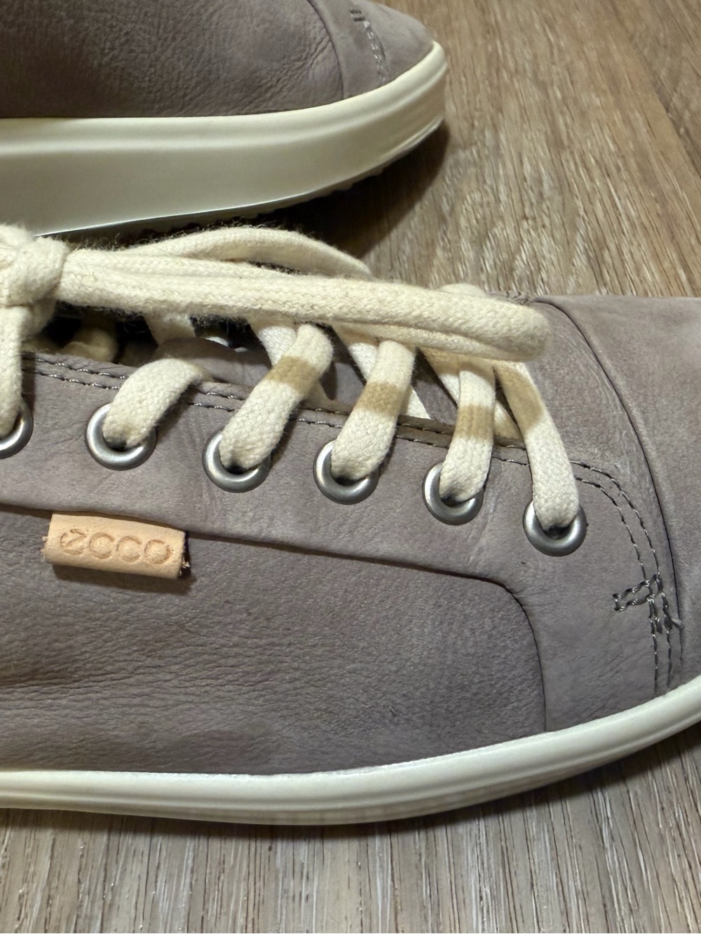 NEW ECCO Soft 7 Womens EU 42 US 11-11.5 Warm Grey Nubuck Leather Sneakers NWOB - Picture 4 of 12